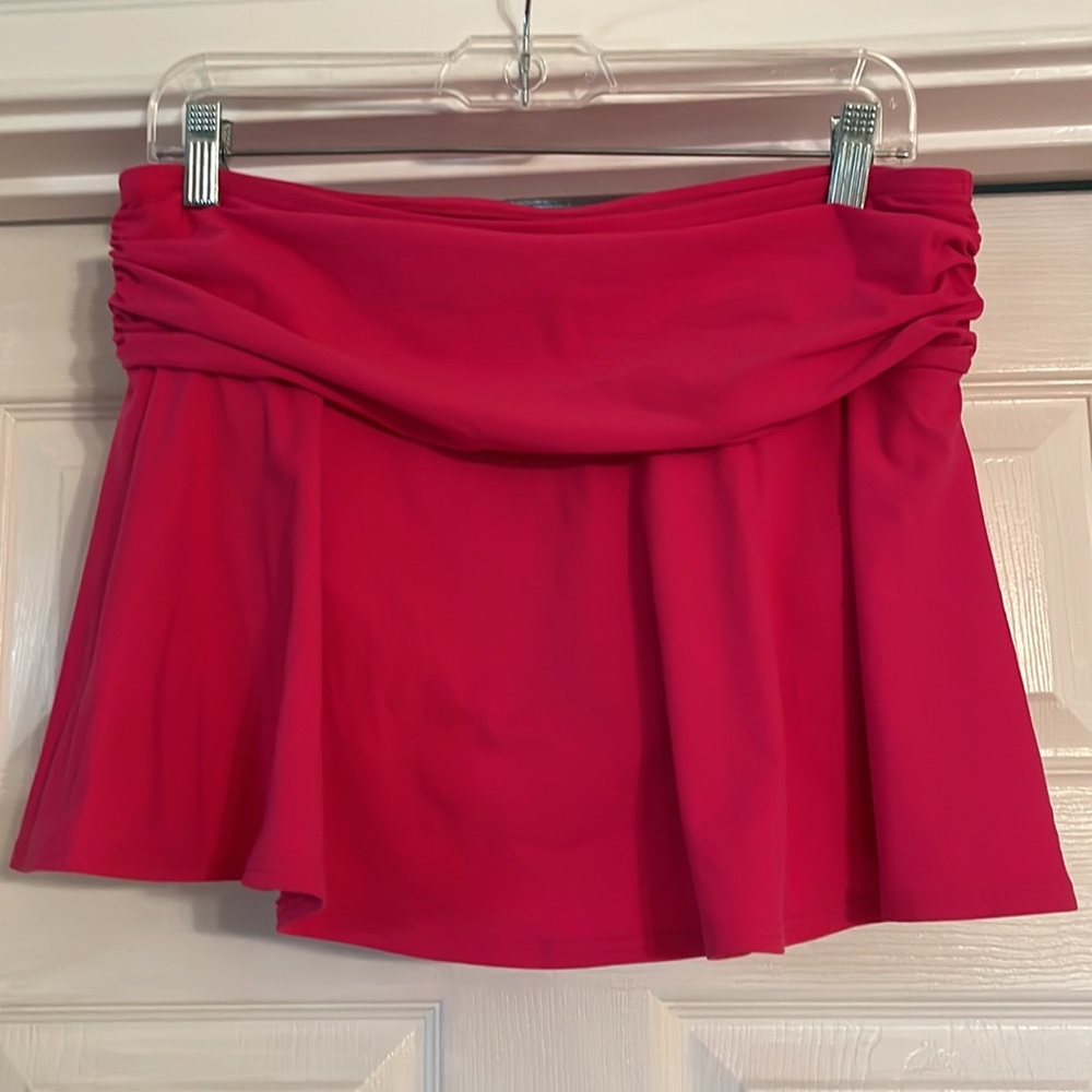 Lands End Swim Skirt Skort 10 Pink Stretch Lined Elastic Waist M BarbieCore - Picture 4 of 8